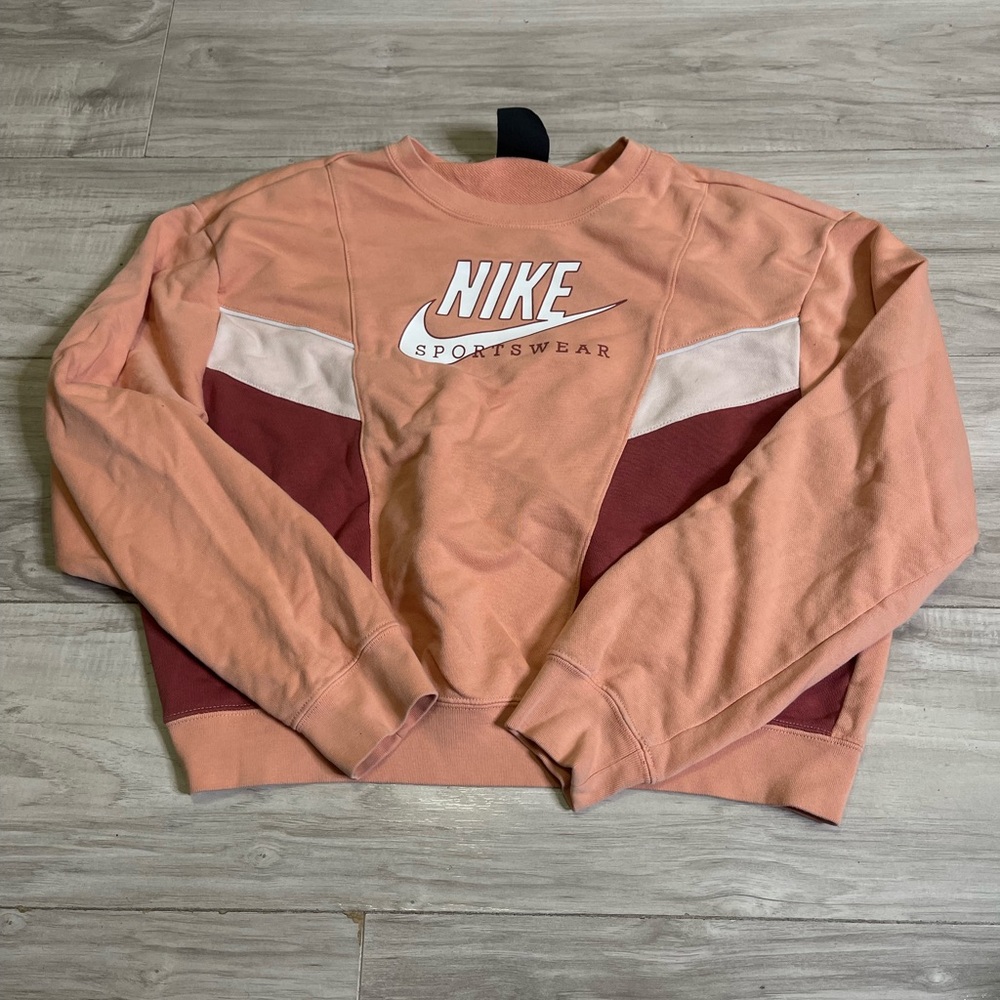 Nike Peach and Burgundy Sportswear Sweatshirt‎